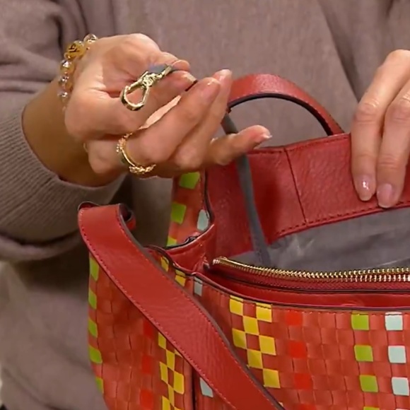 New Vince Camuto Convertible Leather Double Strap Tania Tote Moroccan Clay Multi - Picture 8 of 11